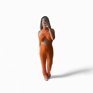 Women's Orange Jumpsuit